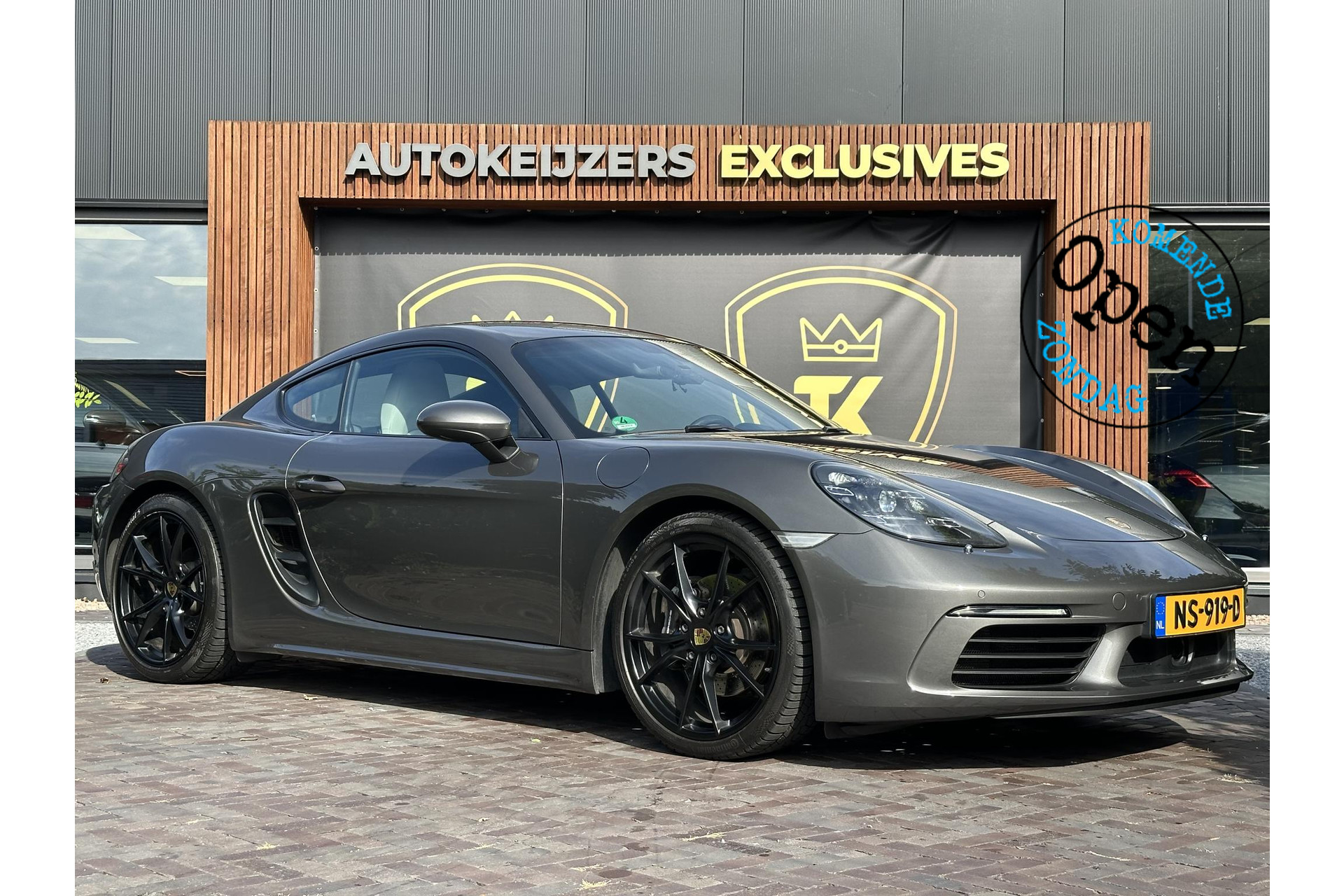 Porsche 718 Cayman 2.0 2017 Agaatgrijs metallic 1